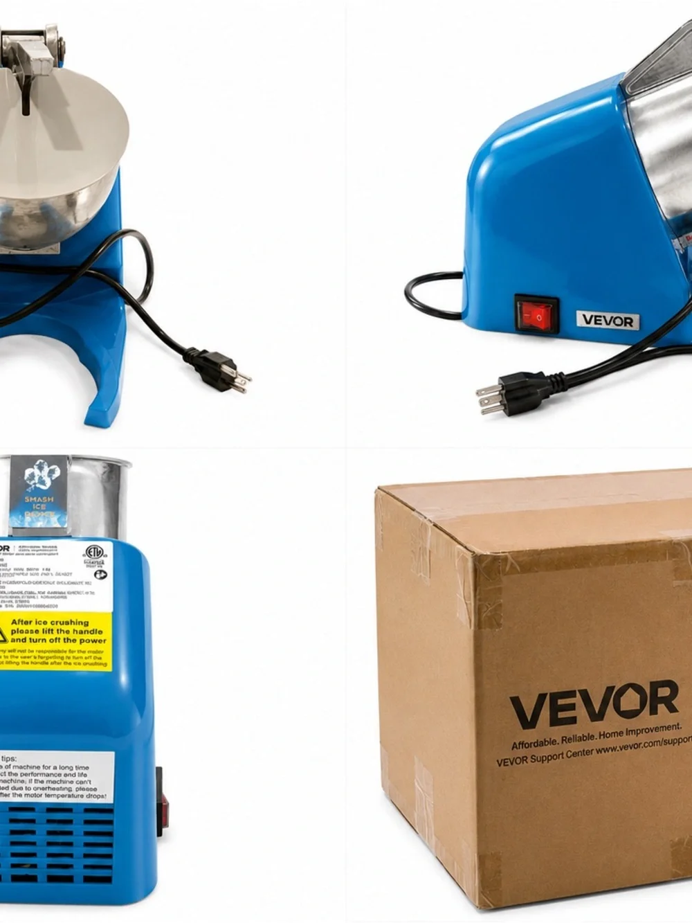 Blue Electric Ice Crusher - Stainless Steel Bowl